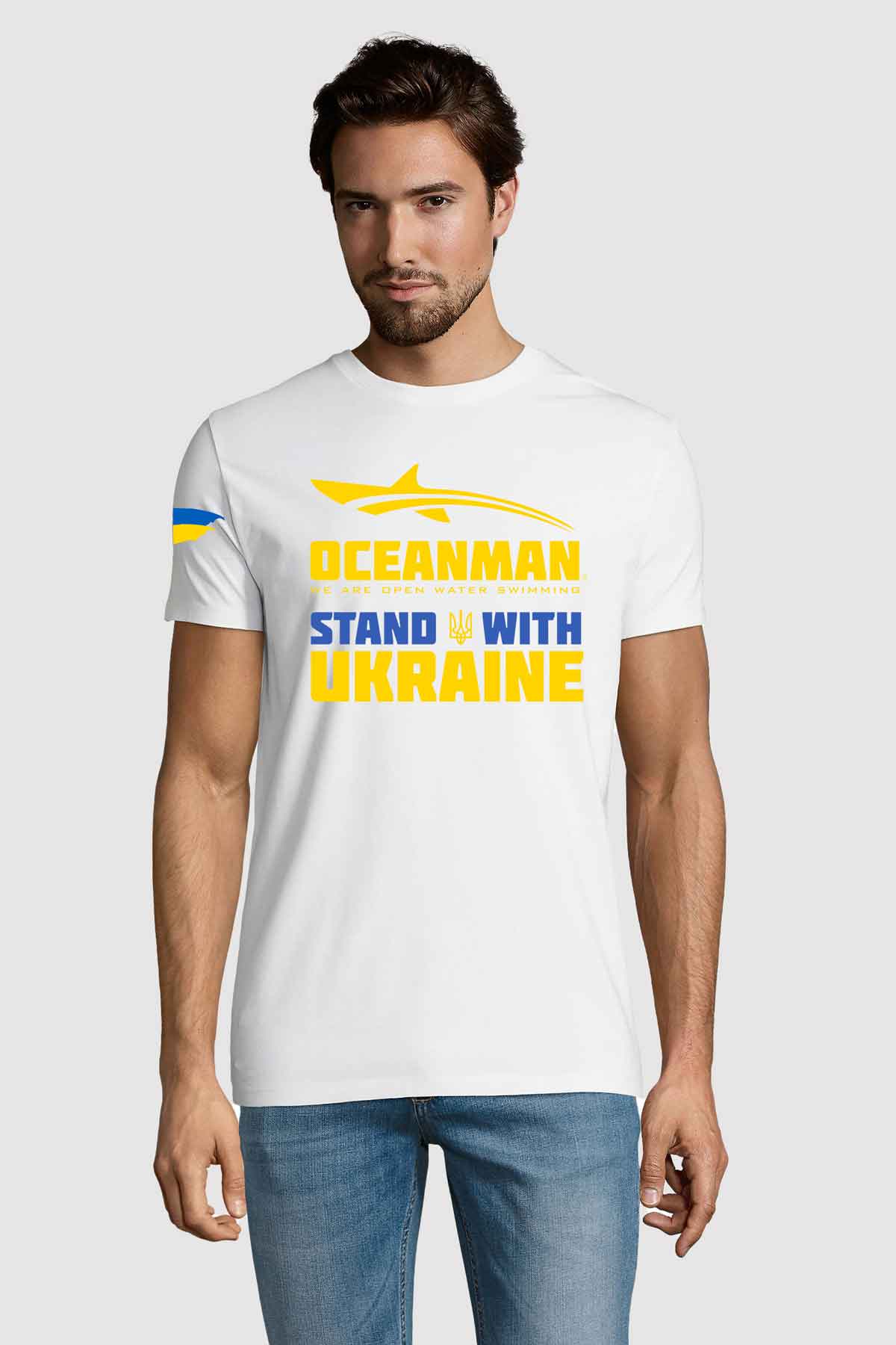 Oceanman stand with ukraine white t shirt men