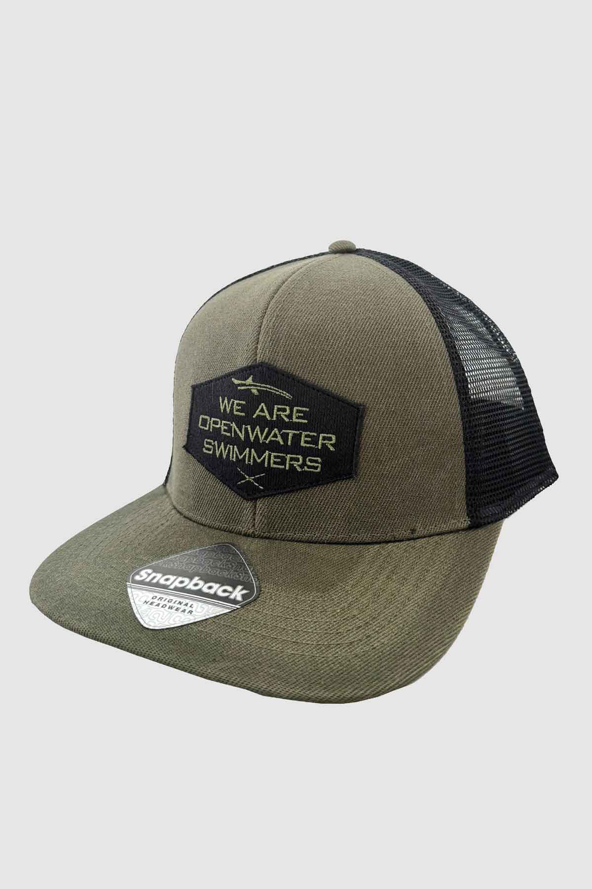 We are open water swimmers olive cap